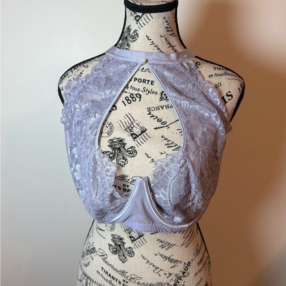 Source Unknown Lilac Lace Halter Bralette